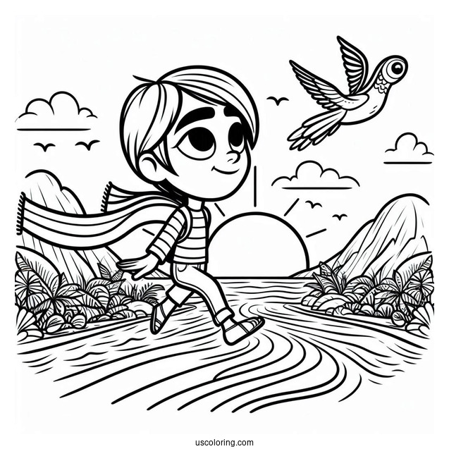 Rio Pedro In The Sky Coloring Page For Preschoolers