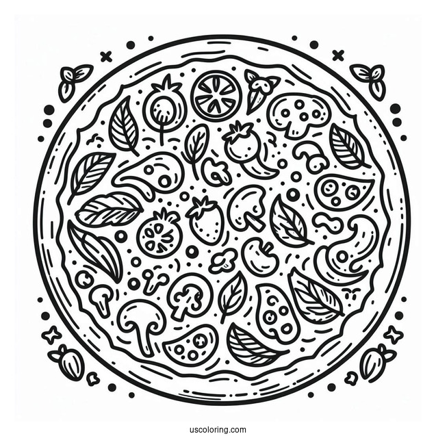 Simple Outline Of a Pizza For Preschoolers