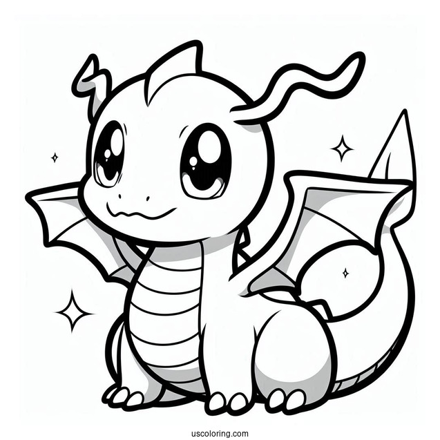 Cute Dragonite Pokemon To Color