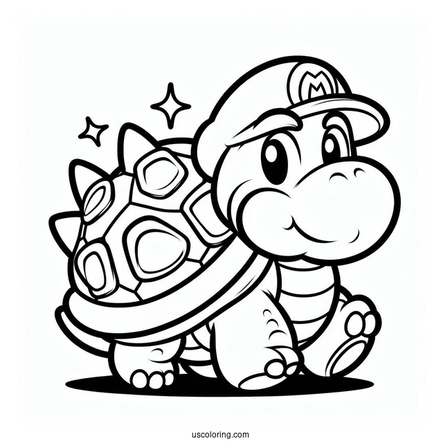 Coloring Page Of Bowser With Turtle Shells