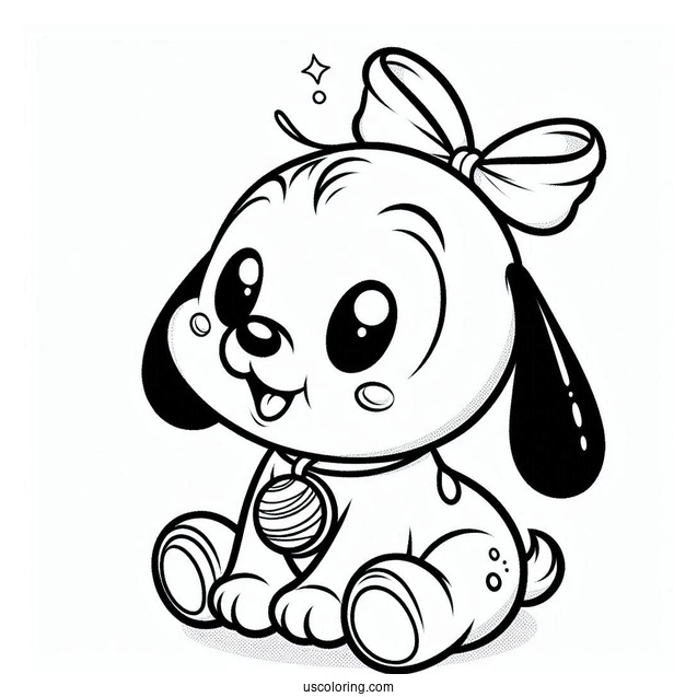 Cute Baby Pluto Coloring Page For Preschoolers