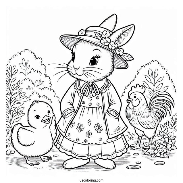Jemima Puddle Duck, Peter Rabbit Coloring Page, And JW Rooster II