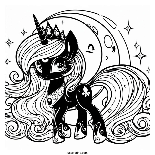 Princess Luna Coloring Page With Nightmare Moon Alter Ego For Kids