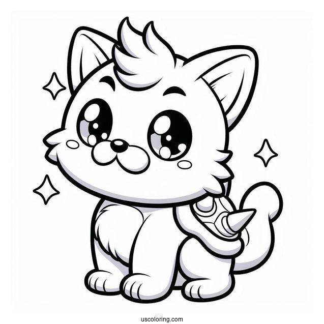 Cat Meowser Coloring Page