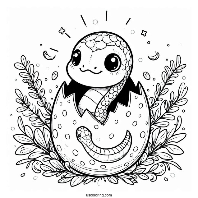 Baby Snake Hatching From Egg