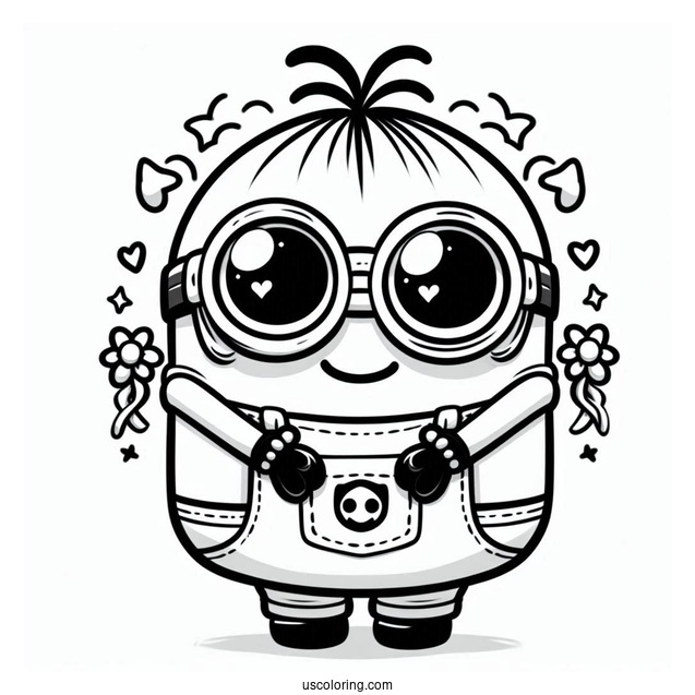Cute Kawaii Themed Minion To Color