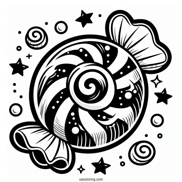 Halloween Themed Candy Coloring Page