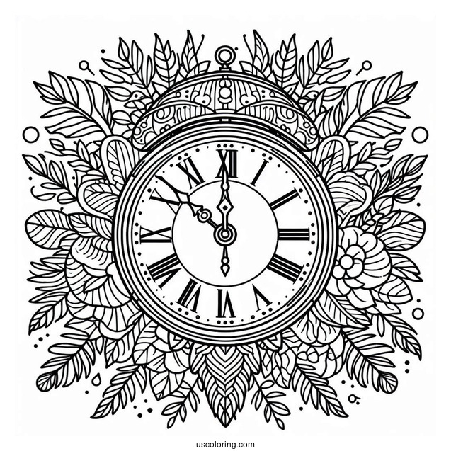 Simple To Color Clock For Kids