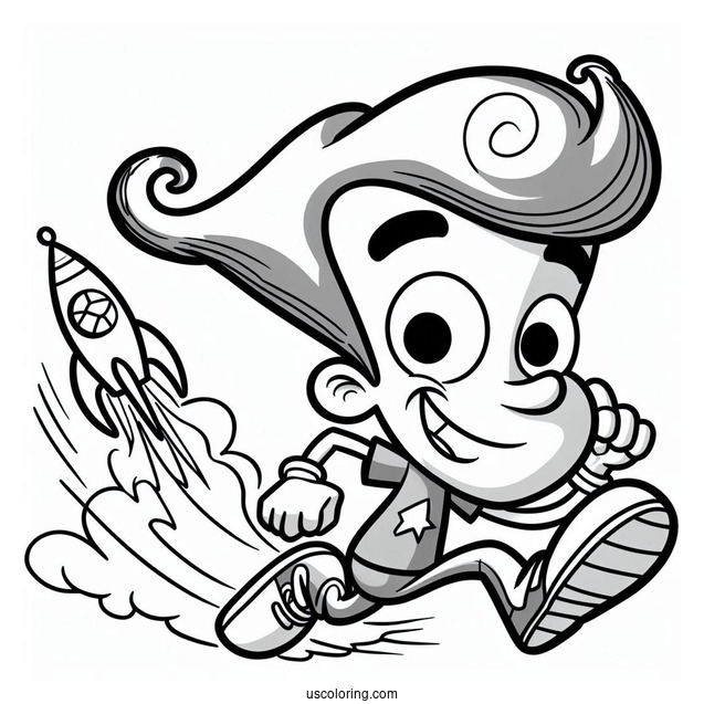 Nickelodeon Coloring Page Of Easy Jimmy Neutron For Preschoolers
