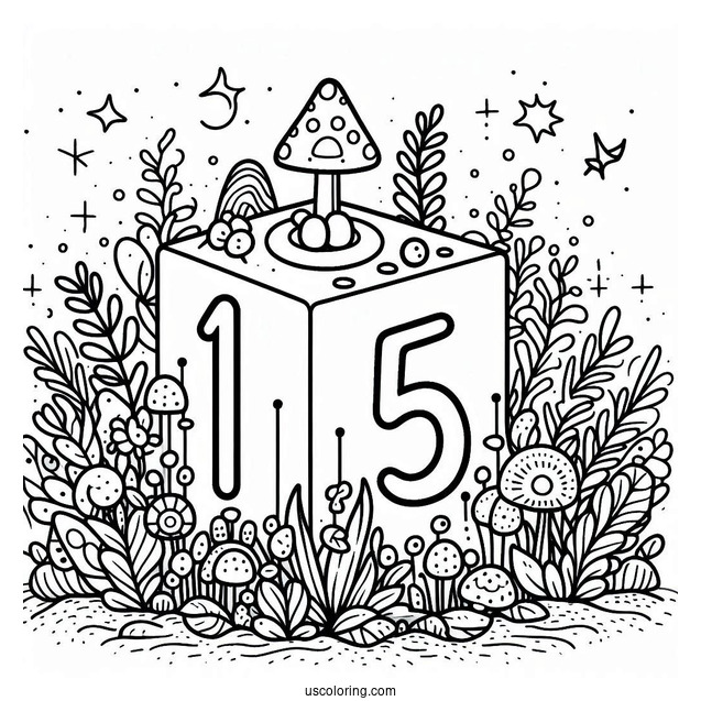 Numberblocks Coloring Page 5 Pointing