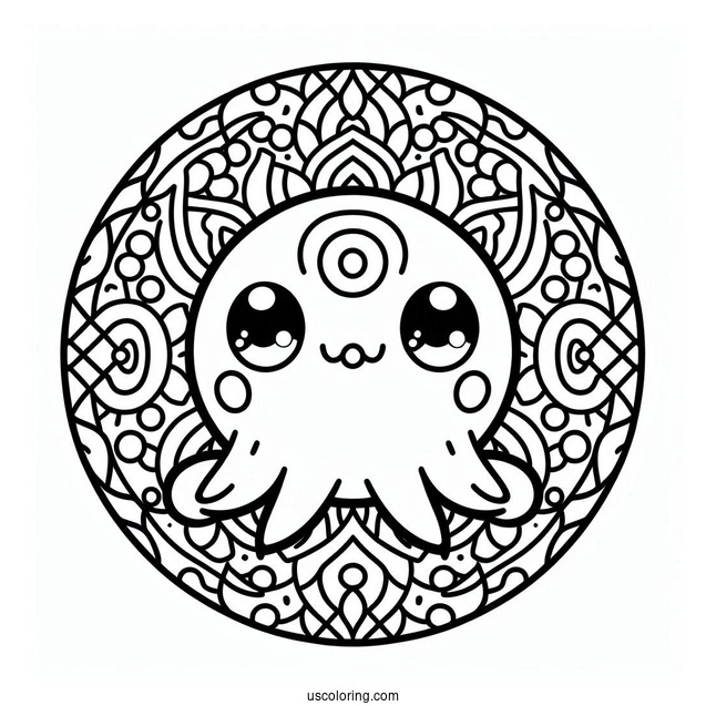 Easy Koffing Mandala Coloring Page For Kids