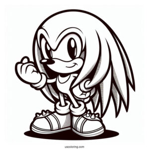 Knuckles From Sonic Coloring Sheet