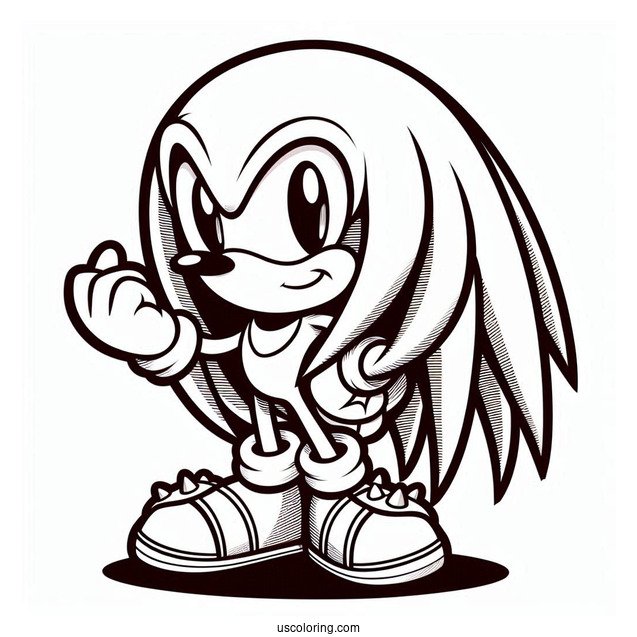 Knuckles From Sonic Coloring Sheet