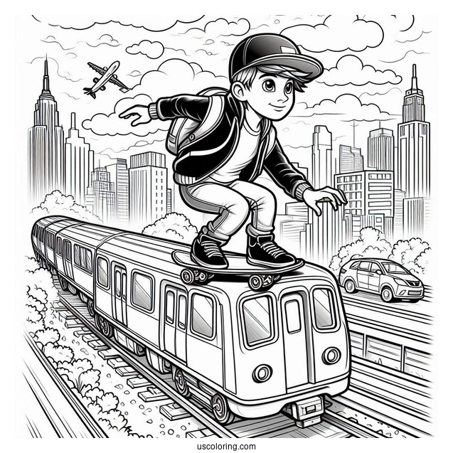 Subway Surfers Coloring Page Tricky On Top Of A Train