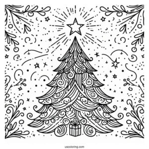 Christmas Tree With Large Star Light