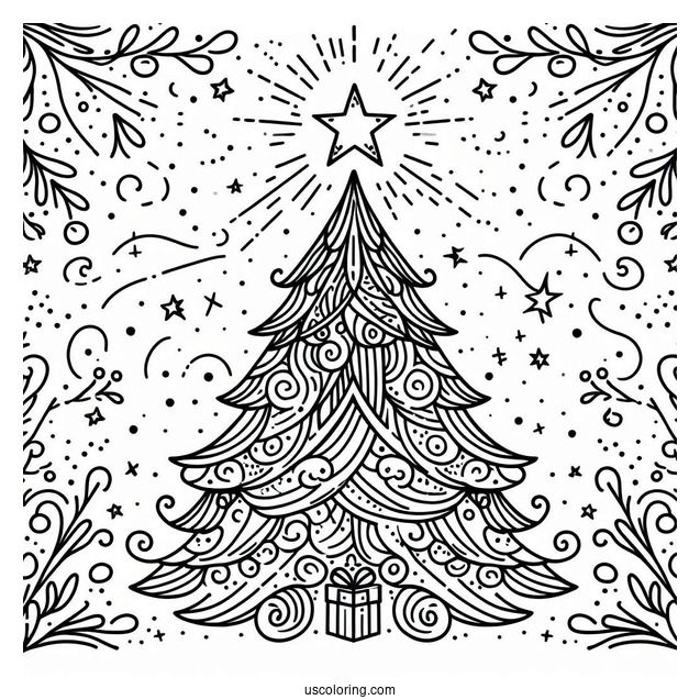 Christmas Tree With Large Star Light