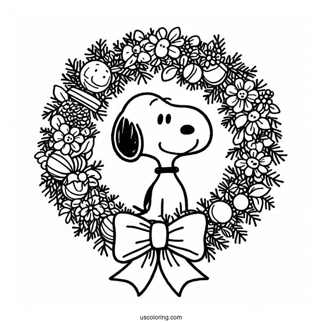 Snoop Themed Christmas Wreath To Color