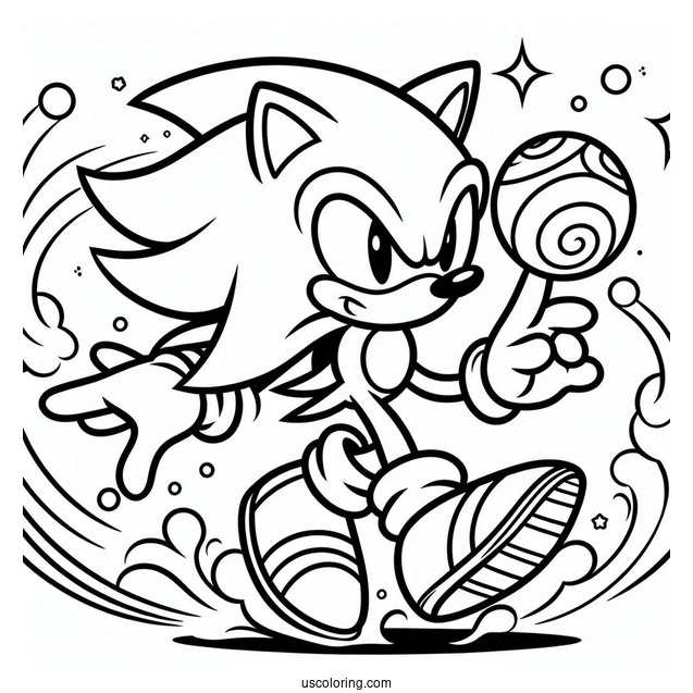 Sonic Coloring Page For Kids