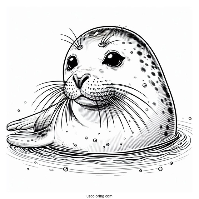 Close Up Of Seal Coloring Page