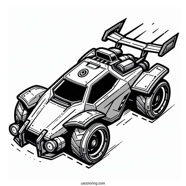 Rocket League Coloring Page Of Fennec Battle Car Outline