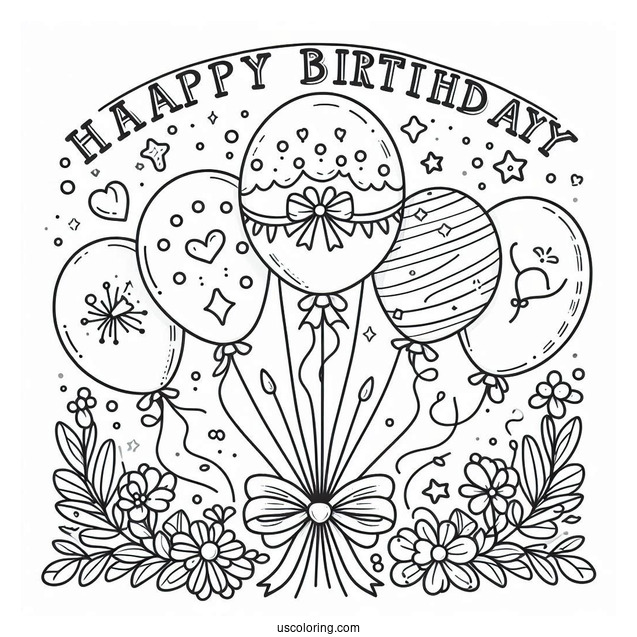 Happy Birthday To You Balloons To Color