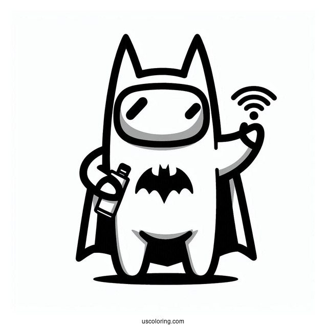 Among Us Batman With Bat Signal Coloring Sheet