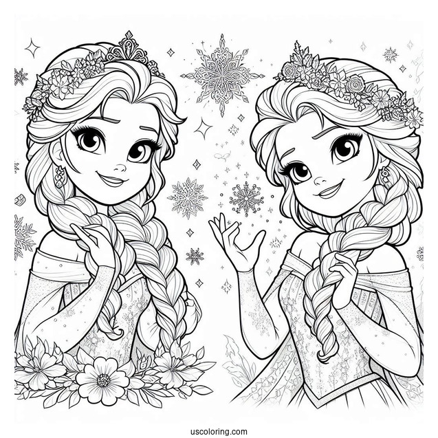 Detailed Magical Elsa Coloring Sheet