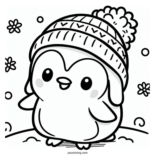 Cute Baby Penguin To Color In For Toddlers