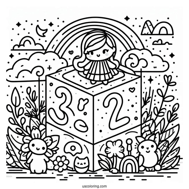 Confused 13 Numberblocks Coloring Page For Kids
