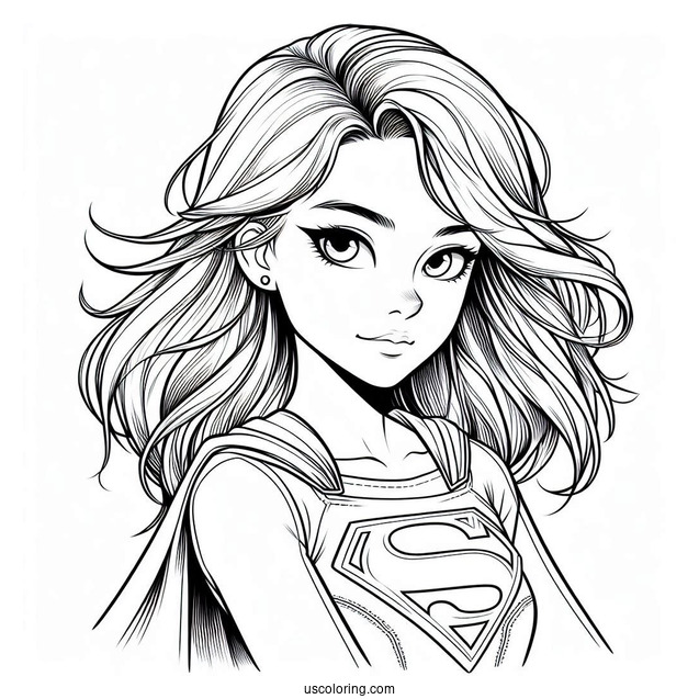 Young Kara Zor El Supergirl Coloring Page For Kids