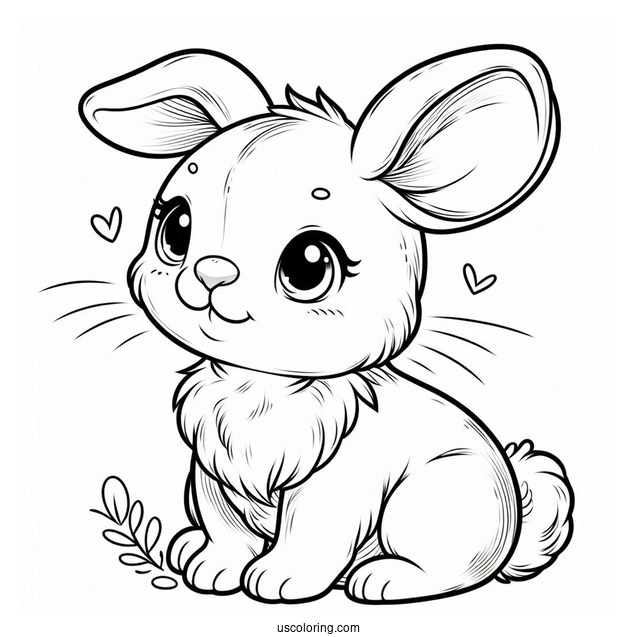Baby Rabbit With Big Ears To Color