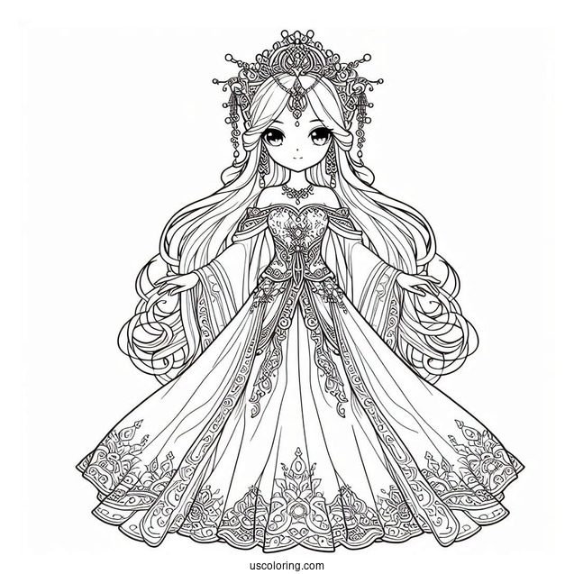 Princess Coloring Page Of Princess Nezmina Of Legend of the Cryptids