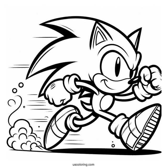 Coloring Sheet Of Sonic Running