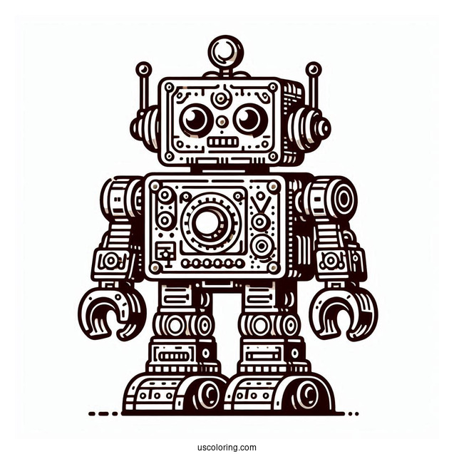 Vintage Lego Robot Coloring Picture