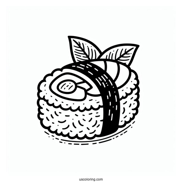 Easy Nigiri Sushi Coloring Pages For Preschoolers