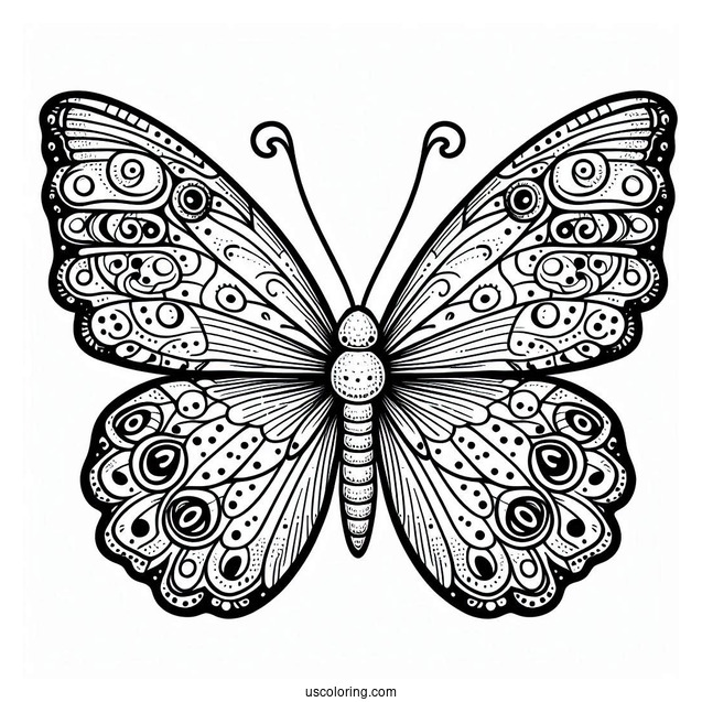 Detailed Coloring Sheet Of Butterfly