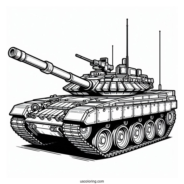 Outline of T-14 Armata Tank For Kids