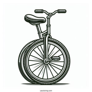 Bicycle Coloring Page Of Easy Unicycle