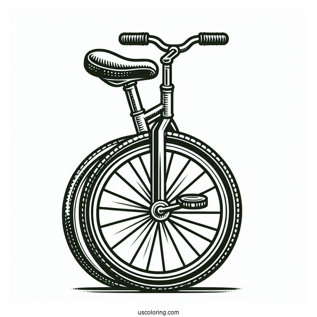 Bicycle Coloring Page Of Easy Unicycle