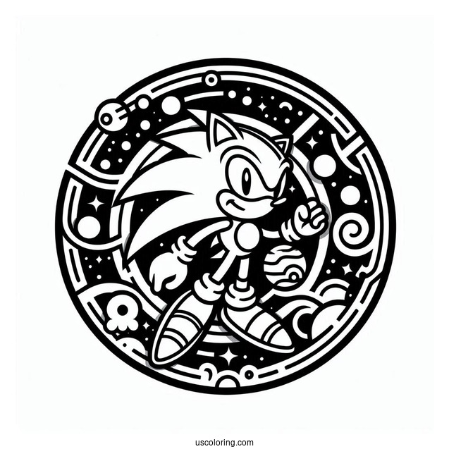 Logo Sonic Exe Coloring Page
