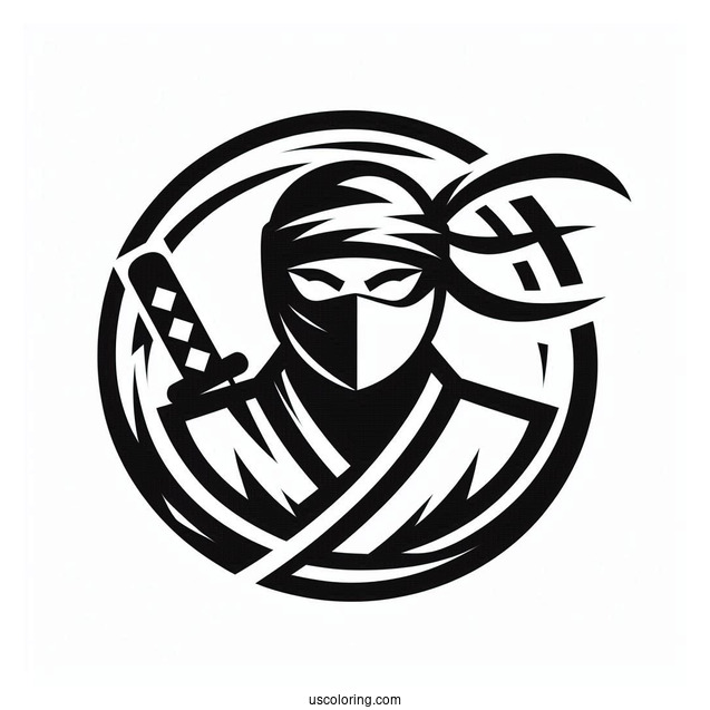 Coloring Sheet Of Ninja Logo
