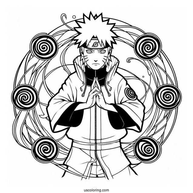 Naruto Coloring Page Of Six Paths Sage Mode