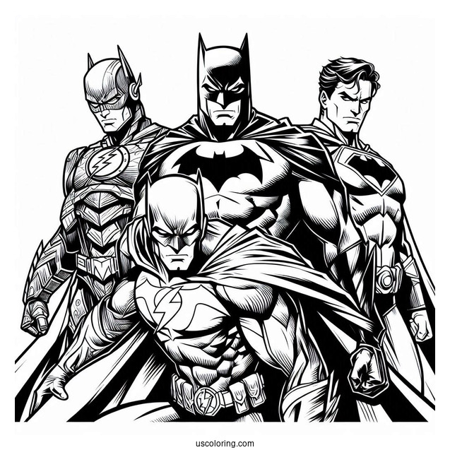 Justice League Coloring Page Of Comic Batman