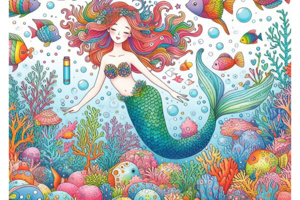 ariel coloring pages featured image