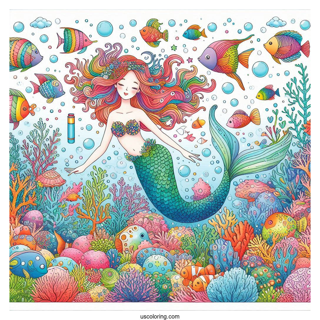 ariel coloring pages featured image