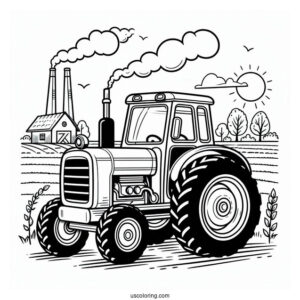 Farm Tractor To Color