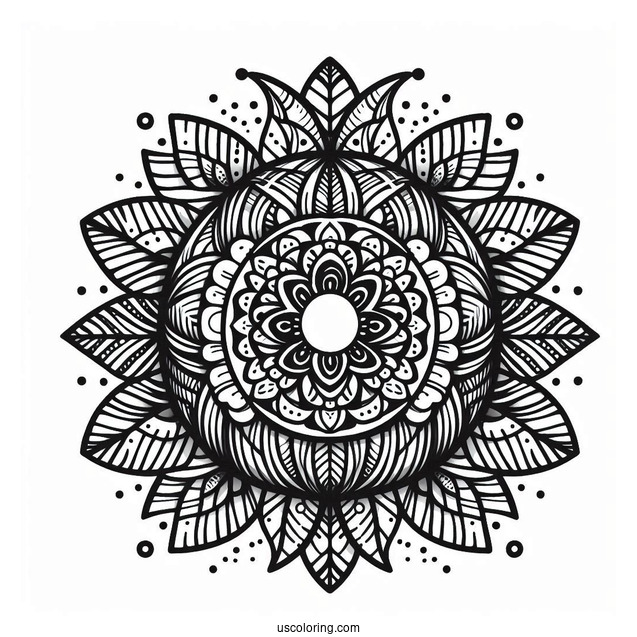 Intricate Coconut Coloring Page Mandala