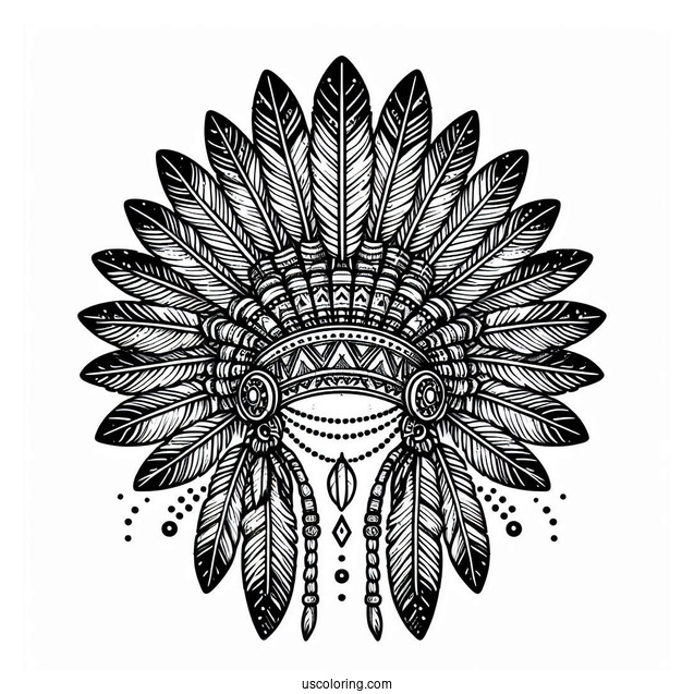 Native American Coloring Page Headdress