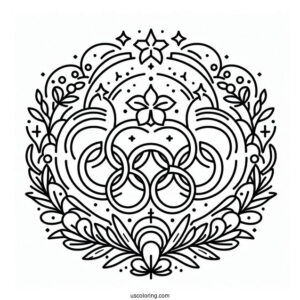 Simple Olympics Coloring Page Logo For Kids