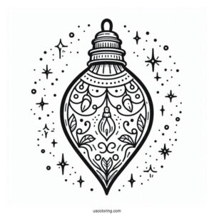 Large Christmas Light To Color Or Cut Out